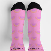 Personalisierter rosa Regenbogen Socken (Oben)