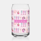 Personalisierter Rosa Retro-Milchshake Niedlich Co Dosenglas (Rückseite)