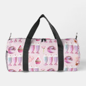 Personalisierter Rosa Retro-Milchshake Niedlich Co Duffle Bag (Rückseite)