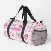 Personalisierter Rosa Retro-Milchshake Niedlich Co Duffle Bag (Rechte Ecke)