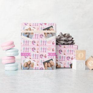 Personalisierter Rosa Retro-Milchshake Niedlich Co Geschenkpapier