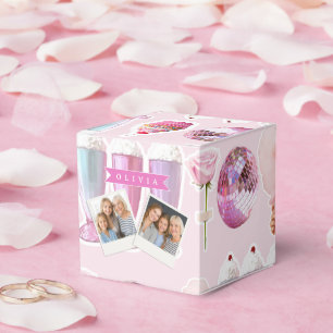 Personalisierter Rosa Retro-Milchshake Niedlich Co Geschenkschachtel