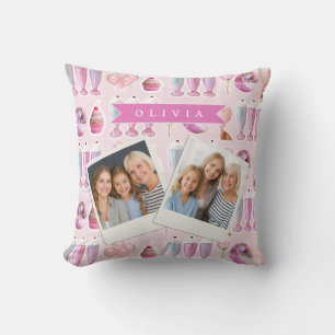 Personalisierter Rosa Retro-Milchshake Niedlich Co Kissen