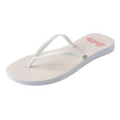 Personalisierter rosa Retro-Strand Badesandalen (Schrägansicht)
