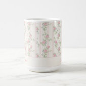 Personalisierter rosa Rosen-Blumenmonogramm-Becher Kaffeetasse (Mittel)