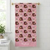Personalisierter Rosa Roter Panda Kinder Strandtuch
