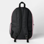 Personalisierter rosa Rucksack mit Goldfetti (Rückseite)