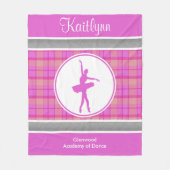 Personalisierter rosa Schatz-karierter Tänzer Fleecedecke (Vorderseite)