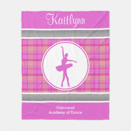 Personalisierter rosa Schatz-karierter Tänzer Fleecedecke