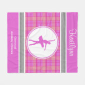 Personalisierter rosa Schatz-karierter Tänzer Fleecedecke (Vorderseite (Horizontal))