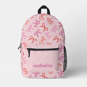 Personalisierter rosa Schleifen Mädchen Rucksack