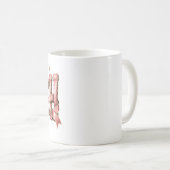 Personalisierter rosa Schleifen-Name-Becher, Coque Kaffeetasse (VorderseiteRechts)