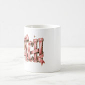 Personalisierter rosa Schleifen-Name-Becher, Coque Kaffeetasse (Mittel)