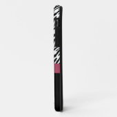 Personalisierter rosa, schwarzer Zebra Stripes Case-Mate iPhone Hülle (Hinten/Links)