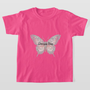 Personalisierter rosa silberner Schmetterling T-Shirt
