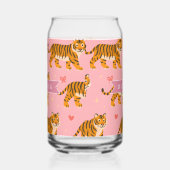 Personalisierter Rosa Tiger Chic Edgy Lustiger Sti Dosenglas (Rechts)