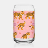 Personalisierter Rosa Tiger Chic Edgy Lustiger Sti Dosenglas (Links)