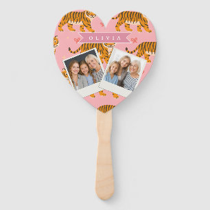 Personalisierter Rosa Tiger Chic Edgy Lustiger Sti Fächer