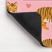Personalisierter Rosa Tiger Chic Edgy Lustiger Sti Mousepad (Ecke)