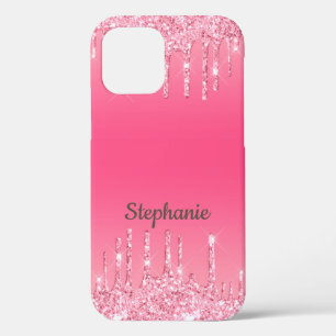 Personalisierter rosa tropfender Glitter-Trend-Gla Case-Mate iPhone Hülle