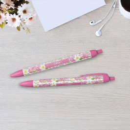 Personalisierter Rosa Tulpen & Narzissen Blumen Ku Kugelschreiber