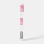 Personalisierter rosa und grauer Punkt iPhone 15 Hülle (Rechte Seite)