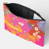 Personalisierter Rosa- und Orangengarten Zubehörtasche (Offen)