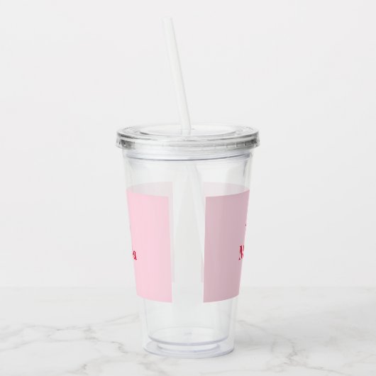 Personalisierter Rosa- und Rotweinname Acryltrinkbecher (Links)