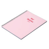 Personalisierter Rosa- und Rotweinname Notizblock (Linke Seite)