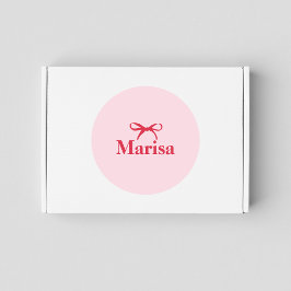 Personalisierter Rosa- und Rotweinname Runder Aufkleber