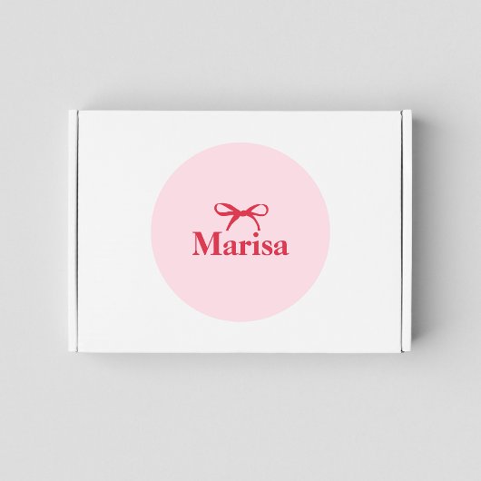 Personalisierter Rosa- und Rotweinname Runder Aufkleber