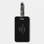 Personalisierter rosa und schwarzer gepäckanhänger (Rückseite vertikal)
