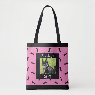 Personalisierter rosa und schwarzer tasche
