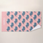 Personalisierter Rosa Wal Kinder Badehandtuch (Badehandtuch)