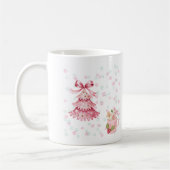 Personalisierter rosa Weihnachtsbaum-Mug Kaffeetasse (Links)