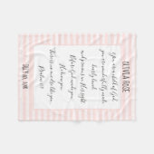 Personalisierter, rosa/weißer Streifen, Verse aus  Fleecedecke (Vorderseite (Horizontal))