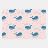 Personalisierter rosa Whale Geschenkpapier Set (Vorderseite)