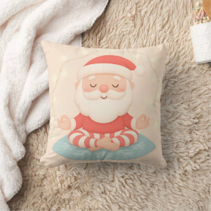 Personalisierter Rosa Yoga Santa Meditation Weihna Kissen