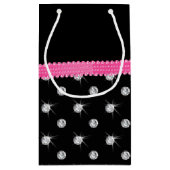 Personalisierter Rosanamensbogen der schwarzen Kleine Geschenktüte (Rückseite)