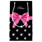 Personalisierter Rosanamensbogen der schwarzen Kleine Geschenktüte (Vorderseite)