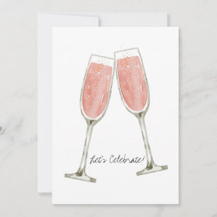 Personalisierter Rosé-Champagner Feiertagskarte