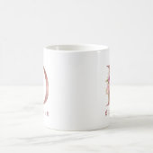 Personalisierter Roségold-Blumen-Initialbuchstabe Kaffeetasse (Mittel)