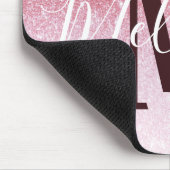 Personalisierter Roségold-Glitter-Gradient Mousepad (Ecke)