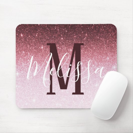 Personalisierter Roségold-Glitter-Gradient Mousepad (Mit Mouse)