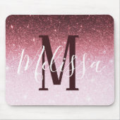 Personalisierter Roségold-Glitter-Gradient Mousepad (Vorne)