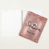 Personalisierter Roségold-Glitter-Planer 2027 Planer (Anzeige)