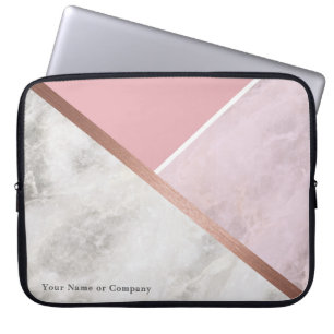 Personalisierter Rosen-Goldmarmor-Laptop-Kasten Laptopschutzhülle