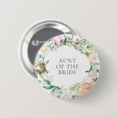 Personalisierter Rosen-Grünpflanzen-Blumengirlande Button (Vorne & Hinten)