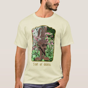 Personalisierter rostiger Hasen-Akelei-Blumengarte T-Shirt