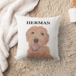 Personalisierter Roter Apricot Golden Doodle rever Kissen